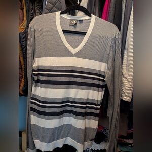 AX Size S Striped V-Neck Sweater